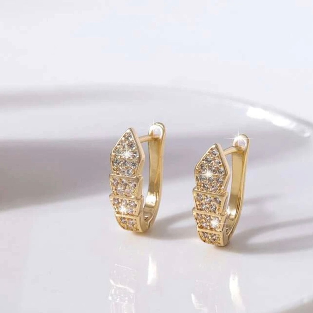 🎁 Add to bundle $7 🎁 NWT Zircon Cooper decor hoop earring